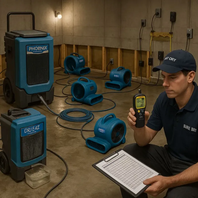 Structural Drying and Dehumidification process in Redway, CA